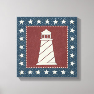Coastal Art   Lighthouse on Red Canvas Print