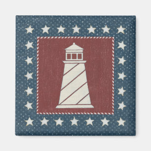 Coastal Art Lighthouse on Red Magnet