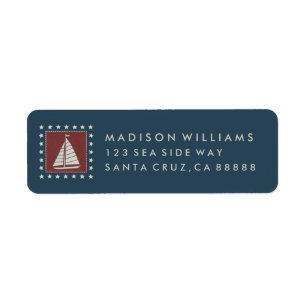 Coastal Art Sailboat on Red