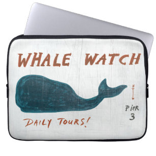 Coastal Art Whale Watch Laptop Sleeve