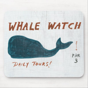 Coastal Art Whale Watch Mouse Pad
