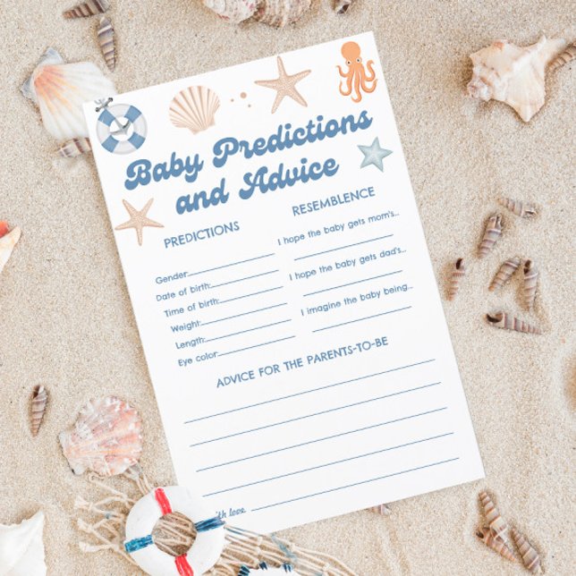 Coastal Baby Shower Baby Predictions & Advice (Creator Uploaded)