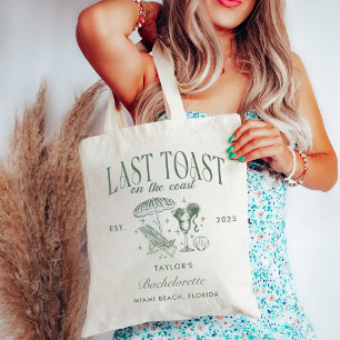 Coastal Bachelorette Cocktail Party Green Tote Bag