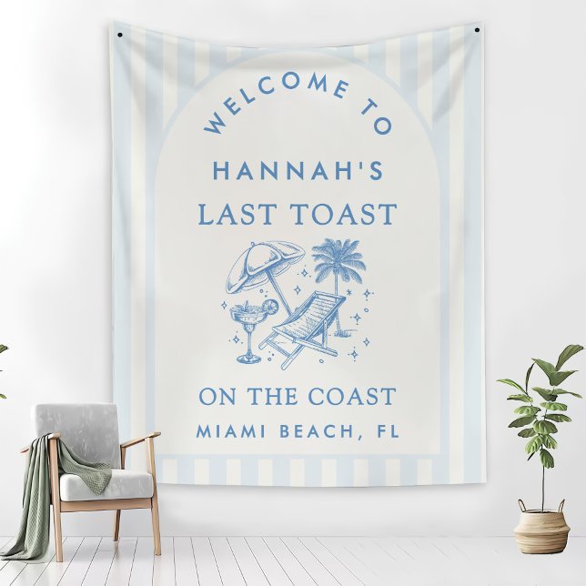 Coastal Bachelorette Modern Cocktail Fleece Blanket (Creator Uploaded)