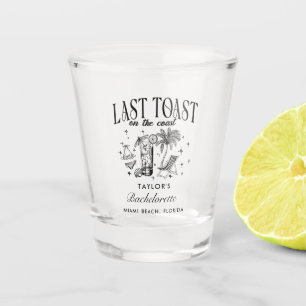 Coastal Bachelorette Modern Cocktail Party Black Shot Glass