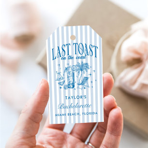 Coastal Bachelorette Modern Cocktail Party Blue Gift Tags