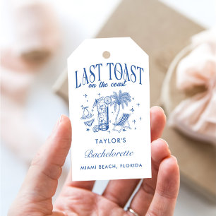 Coastal Bachelorette Modern Cocktail Party Blue Gift Tags