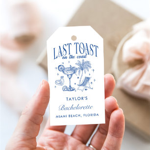 Coastal Bachelorette Modern Cocktail Party Blue Gift Tags
