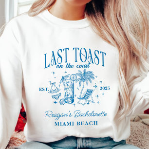 Coastal Bachelorette Modern Cocktail Party Blue Sweatshirt