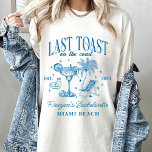 Coastal Bachelorette Modern Cocktail Party Blue T-Shirt<br><div class="desc">Coastal Bachelorette Modern Cocktail Party Blue</div>