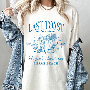 Coastal Bachelorette Modern Cocktail Party Blue T-Shirt
