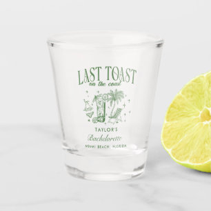 Coastal Bachelorette Modern Cocktail Party Green Shot Glass