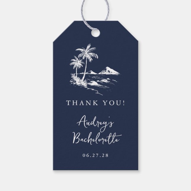 Coastal Bachelorette Party Gift Tags (Front)