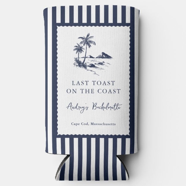 Coastal Bachelorette Party Seltzer Can Cooler (Front)