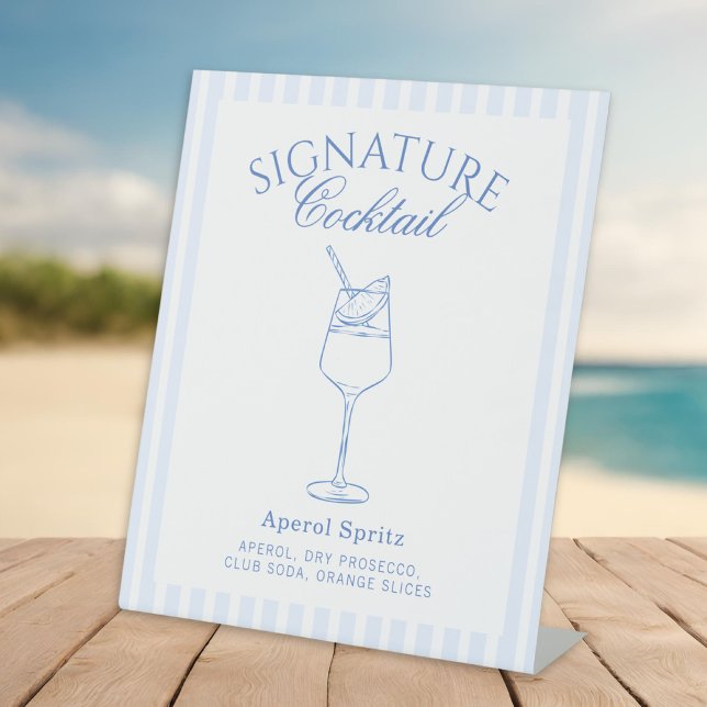 Coastal Bachelorette Signature Cocktail Pedestal Sign (Creator Uploaded)