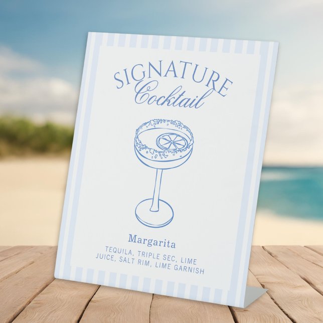 Coastal Bachelorette Signature Cocktail Pedestal Sign (Creator Uploaded)