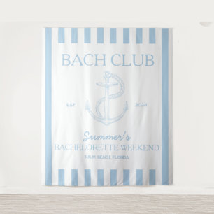 Coastal Bachelorette theme anchor blue bach club Tapestry
