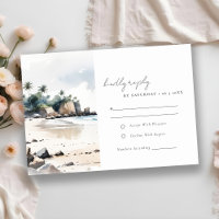 Coastal Bali Beach Palm Tree Watercolor Wedding