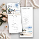 Coastal Bali Beach Palm Tree Wedding Program Invitation<br><div class="desc">If you need any further customisation please feel free to email me on yellowfebstudio@gmail.com. or message via Zazzle.</div>