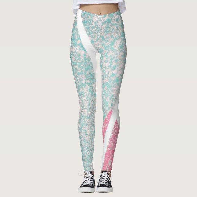 Coastal/Beach abstract waves  Leggings (Front)