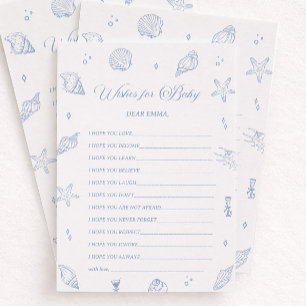 Coastal Beach Baby Shower Wishes for Baby Card