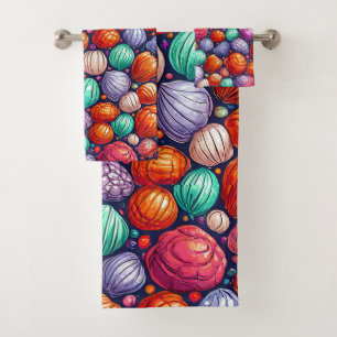 Coastal Beach Bathroom Decor   Summer Ocean Theme  Bath Towel Set
