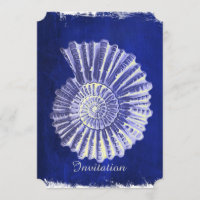 coastal beach Blue Conch Seashell wedding