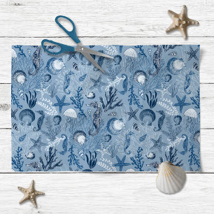 Coastal Beach Blue Ocean Decoupage Tissue Paper