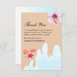 Coastal Beach Bridal Shower Thank You Card