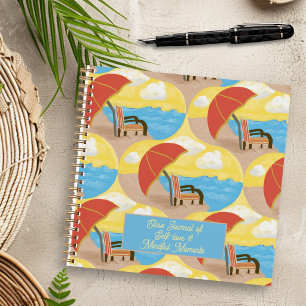 Coastal Beach Chair Personalised Spiral Notebook