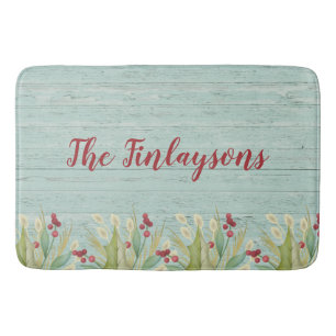 Coastal Beach Christmas Bath Mat
