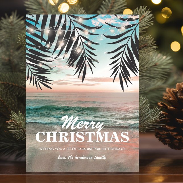 Coastal Beach Christmas Holiday Card (Creator Uploaded)