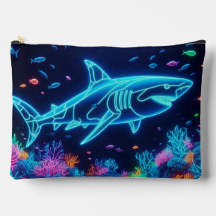 Coastal/Beach colourful neon shark Accessory Pouch