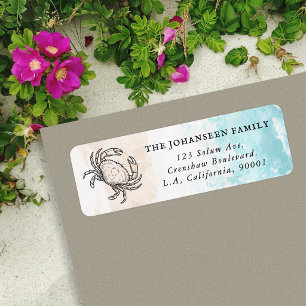 Coastal Beach Crab Return Address