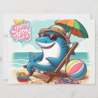 Coastal/Beach cute cartoon shark