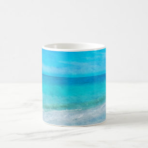 Coastal Beach Decor in Teal Aqua Turquoise Blue Coffee Mug