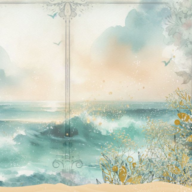 Coastal Beach Decoupage Junk Journal Scrapbook  (Coastal Beach Decoupage Junk Journal Scrapbook Paper)