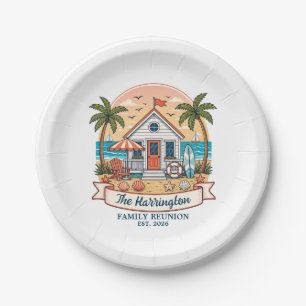 Coastal Beach House Family Reunion  Paper Plate