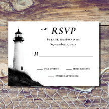 Coastal Beach Nautical Lighthouse Wedding