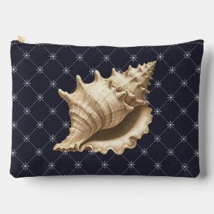 Coastal/beach/nautical seashell accessory pouch