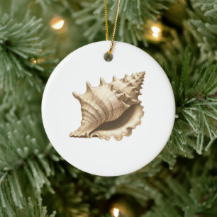 Coastal/beach/nautical seashell ceramic tree decoration