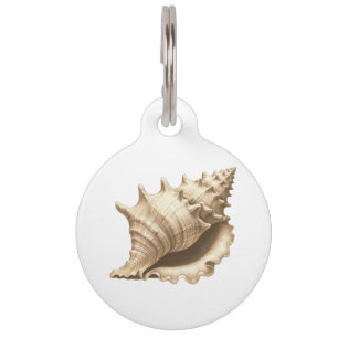 Coastal/beach/nautical seashell pet tag