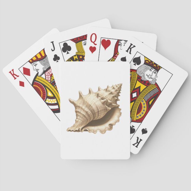 Coastal/beach/nautical seashell  playing cards (Back)