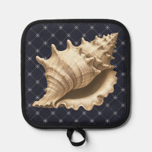 Coastal/beach/nautical seashell pot holder