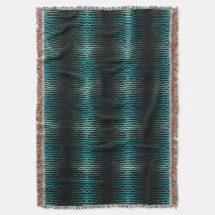 Coastal Beach Salty Turquoise Waves Abstract Art Throw Blanket