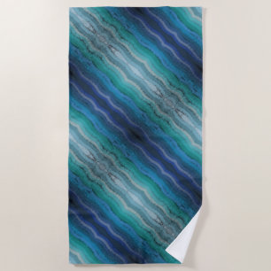 Coastal Beach Salty Waves On Black Towel
