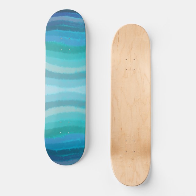 Coastal Beach Salty Waves On Turquoise  Skateboard (Front)