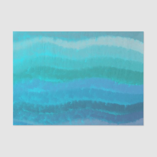 Coastal Beach Salty Waves On Turquoise  Tissue Paper (Front)