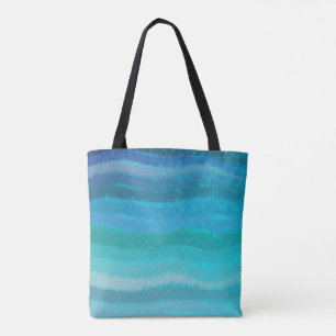 Coastal Beach Salty Waves On Turquoise  Tote Bag