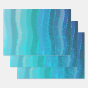 Coastal Beach Salty Waves On Turquoise  Wrapping Paper Sheet